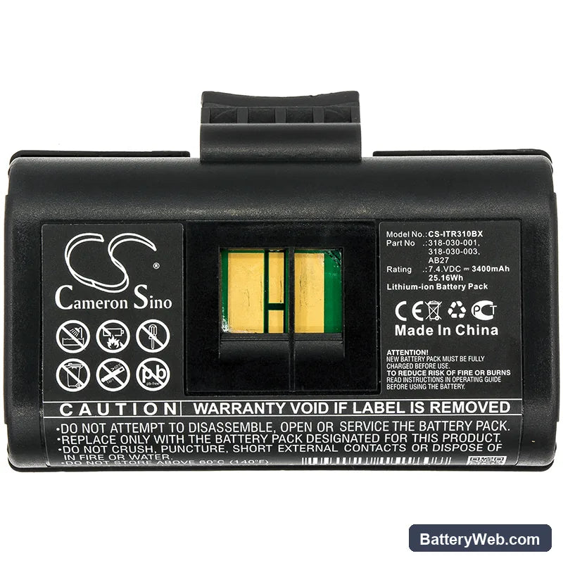 Intermec PB21 Replacement Battery, 7.4V, 3400mAh, Li-ion 3
