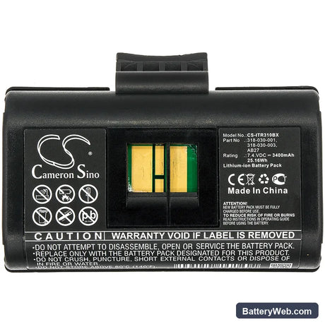 Intermec PB21 Replacement Battery, 7.4V, 3400mAh, Li-ion 3