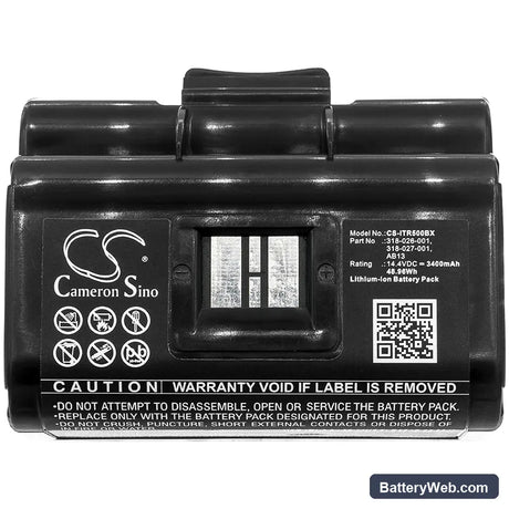 Intermec PB50 Replacement Battery, 14.4V, 3400mAh, Li-ion 3