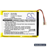 iRiver U10 Replacement Battery, 3.7V, 720mAh, Li-Polymer 3