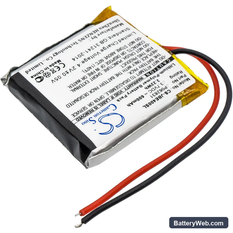 JBL Synchros S400BT Replacement Battery, 3.7V, 600mAh, Li-Polymer 2
