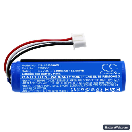 JBL KMC 600 Replacement Battery, 3.7V, 3400mAh, Li-ion 3