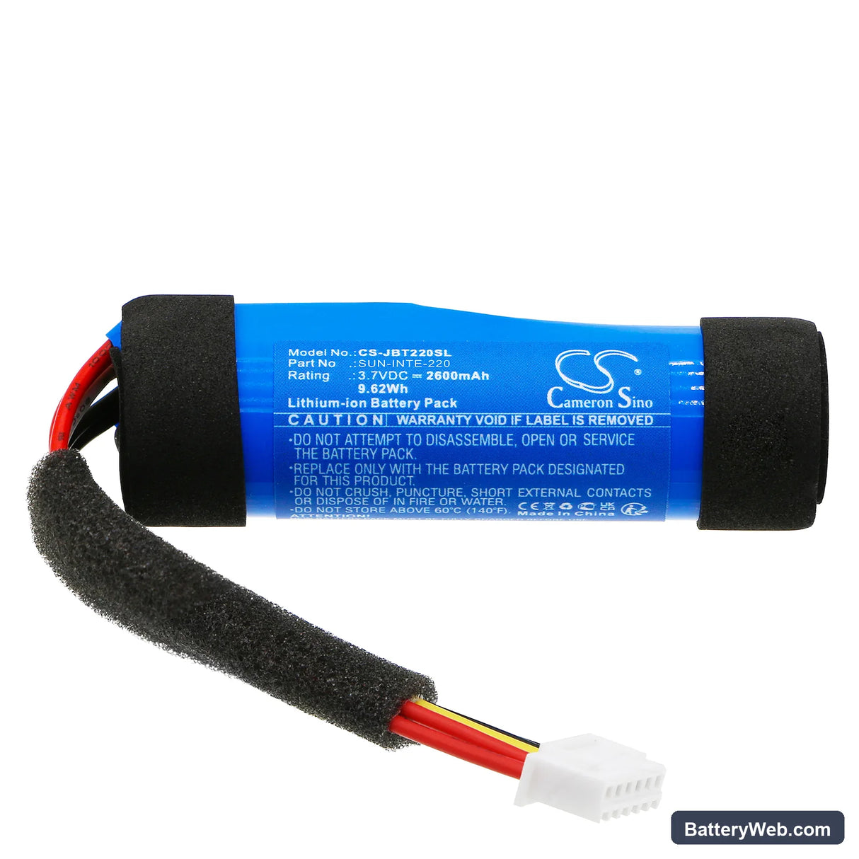 JBL Tuner XL Replacement Battery, 3.7V, 2600mAh, Li-ion 3