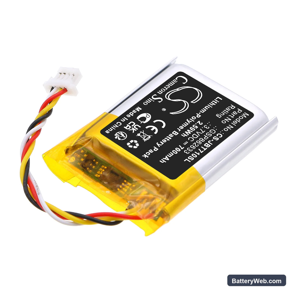 JBL Tune 710 BT Replacement Battery, 3.7V, 700mAh, Li-Polymer 2
