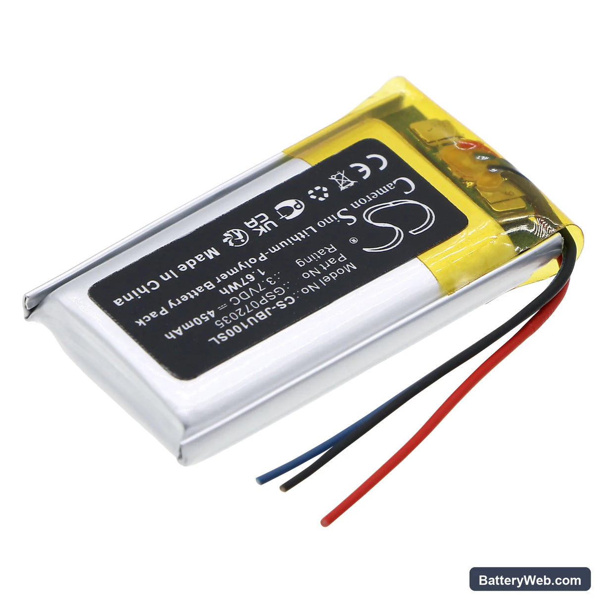 JBL UA SPORT Replacement Battery, 3.7V, 450mAh, Li-Polymer 2