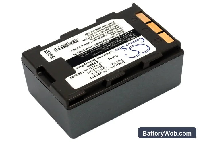 JVC GR-DVX707EG Replacement Battery, 7.4V, 1260mAh, Li-ion 2