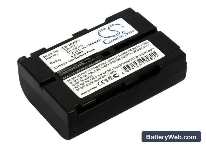 JVC GR-DV3 Replacement Battery, 7.4V, 1300mAh, Li-ion 1