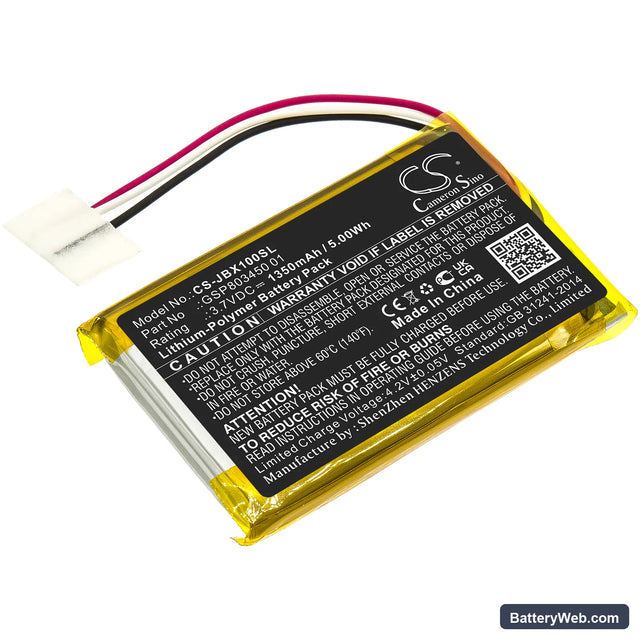 JBL Free Charging Case Replacement Battery, 3.7V, 1350mAh, Li-Polymer 1