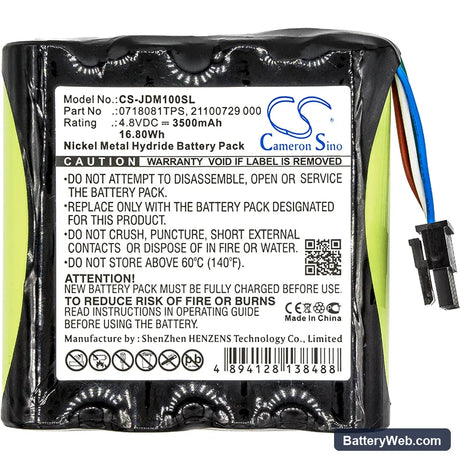 Viavi JDSU Smartclass E1 2M Replacement Battery, 4.8V, 3500mAh, Ni-MH 3