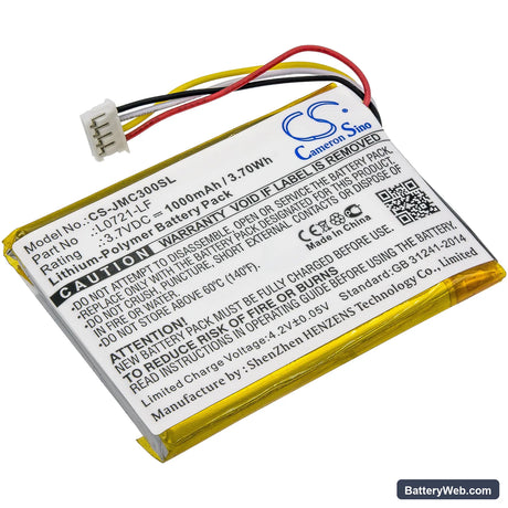 JBL Clip 3 Replacement Battery, 3.7V, 1000mAh, Li-Polymer 1