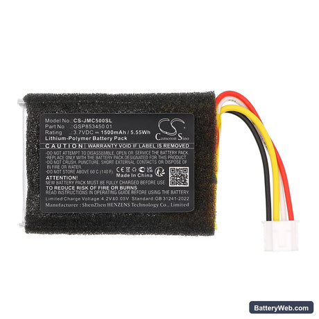 JBL Clip 5 Replacement Battery, 3.7V, 1500mAh, Li-Polymer 3