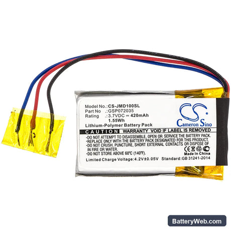 JBL JBL Go Replacement Battery, 3.7V, 420mAh, Li-Polymer 3