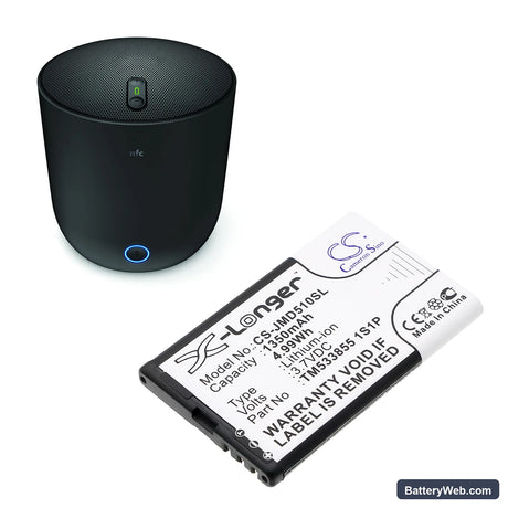 JBL Play Up Replacement Battery, 3.7V, 1350mAh, Li-ion 6