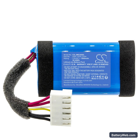 JBL Charge Essential 2 Replacement Battery, 3.6V, 7800mAh, Li-ion 3