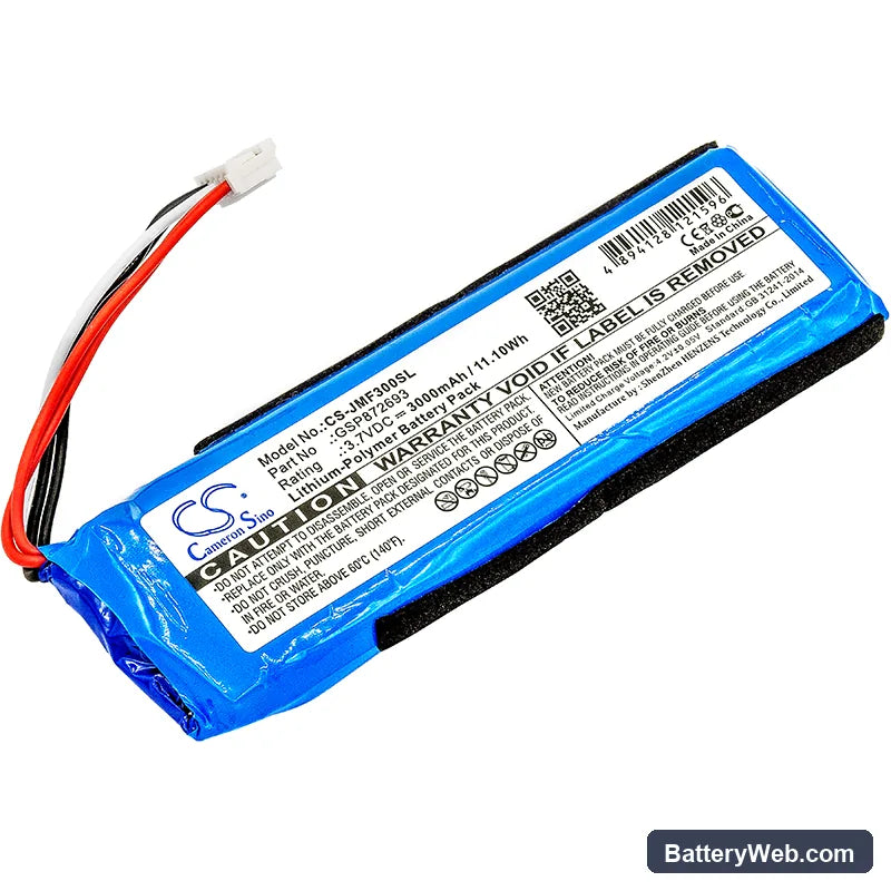 JBL Flip 3 Replacement Battery, 3.7V, 3000mAh, Li-Polymer 1
