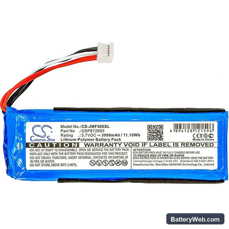 JBL Flip 3 Replacement Battery, 3.7V, 3000mAh, Li-Polymer 3