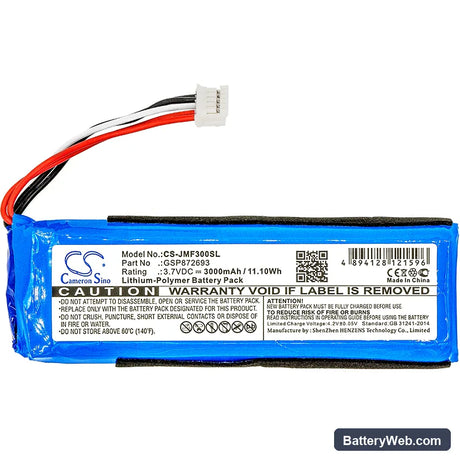 JBL Flip 3 Replacement Battery, 3.7V, 3000mAh, Li-Polymer 3