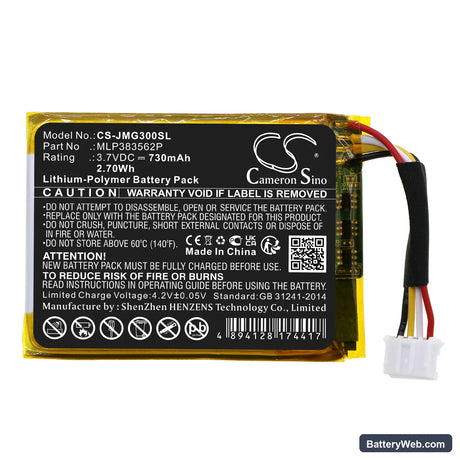 JBL Go 3 Replacement Battery, 3.7V, 730mAh, Li-Polymer 3