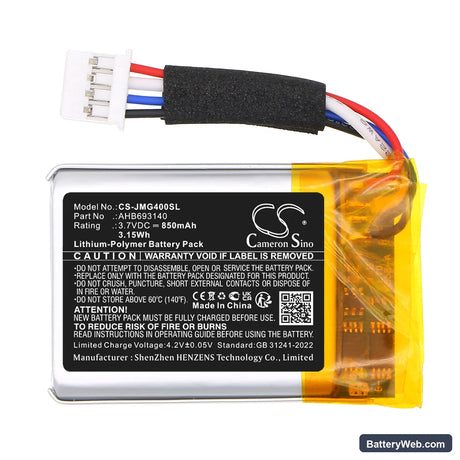 JBL Go 4 Replacement Battery, 3.7V, 850mAh, Li-Polymer 3