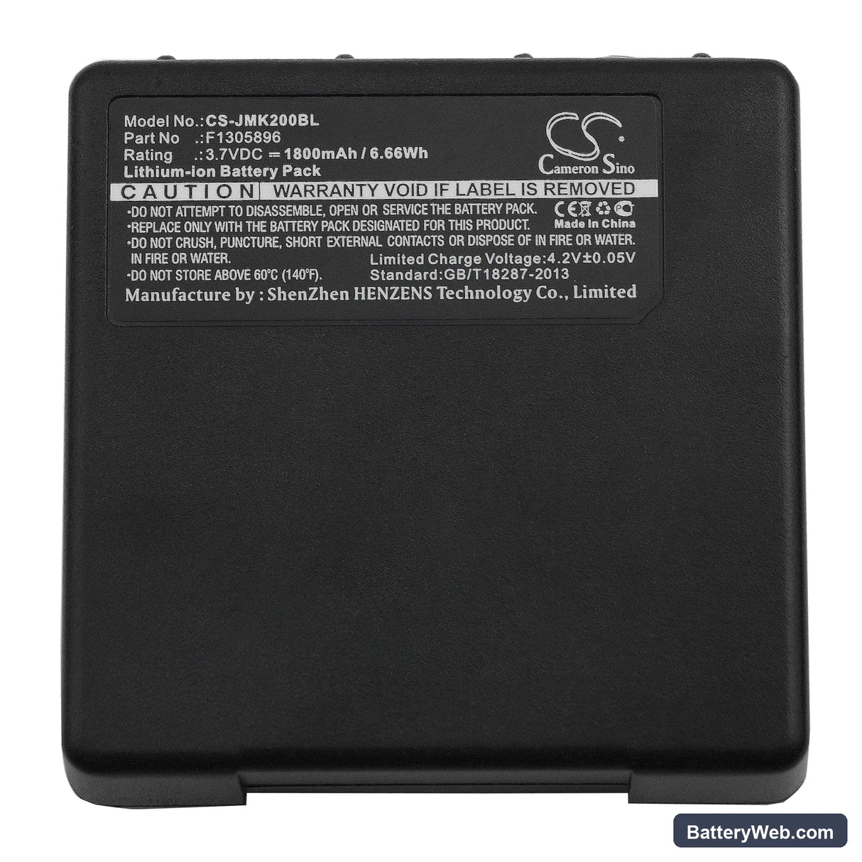 JAY Beta6 Two-way Radio Replacement Battery, 3.7V, 1800mAh, Li-ion 3