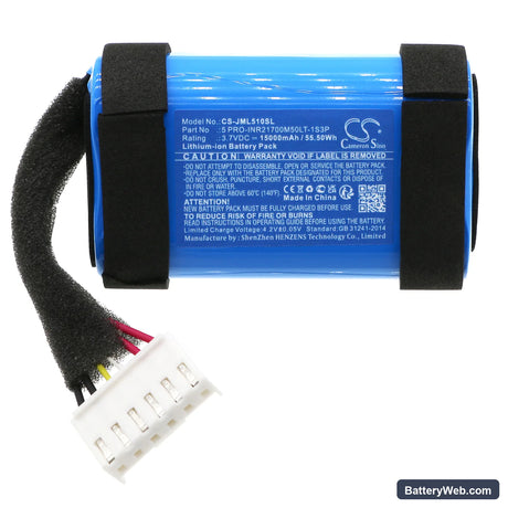 JBL Charge 5 WiFi Replacement Battery, 3.7V, 15000mAh, Li-ion 3