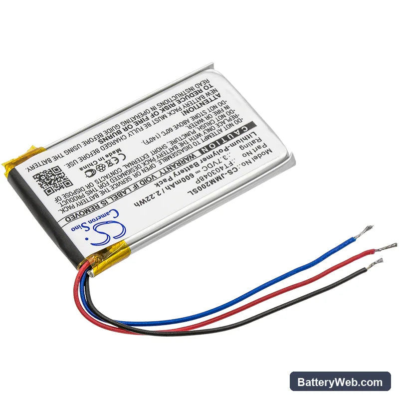 JBL Micro 2 Replacement Battery, 3.7V, 600mAh, Li-Polymer 2