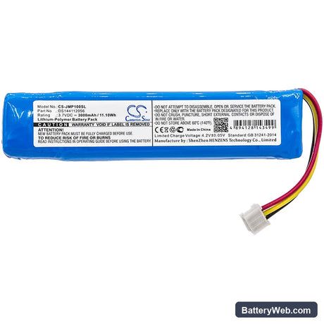 JBL Pulse 1 Replacement Battery, 3.7V, 3000mAh, Li-Polymer 3