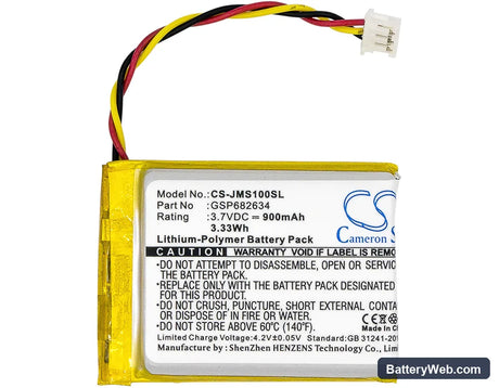 JBL Go Smart Replacement Battery, 3.7V, 900mAh, Li-Polymer 5