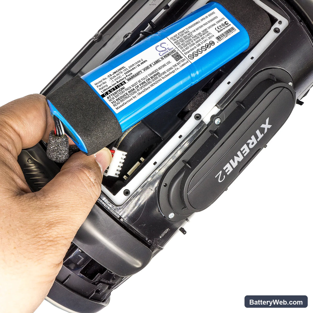 JBL Xtreme 2 Replacement Battery, 7.4V, 5200mAh, Li-ion 6