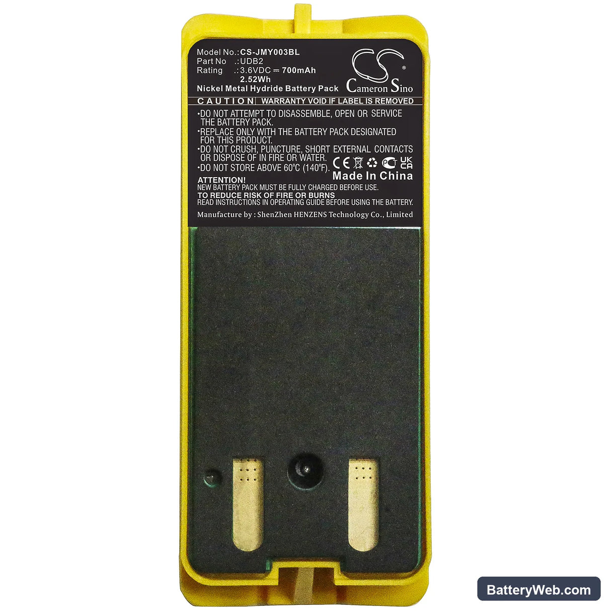 JAY A003 HAS Replacement Battery, 3.6V, 700mAh, Ni-MH 5