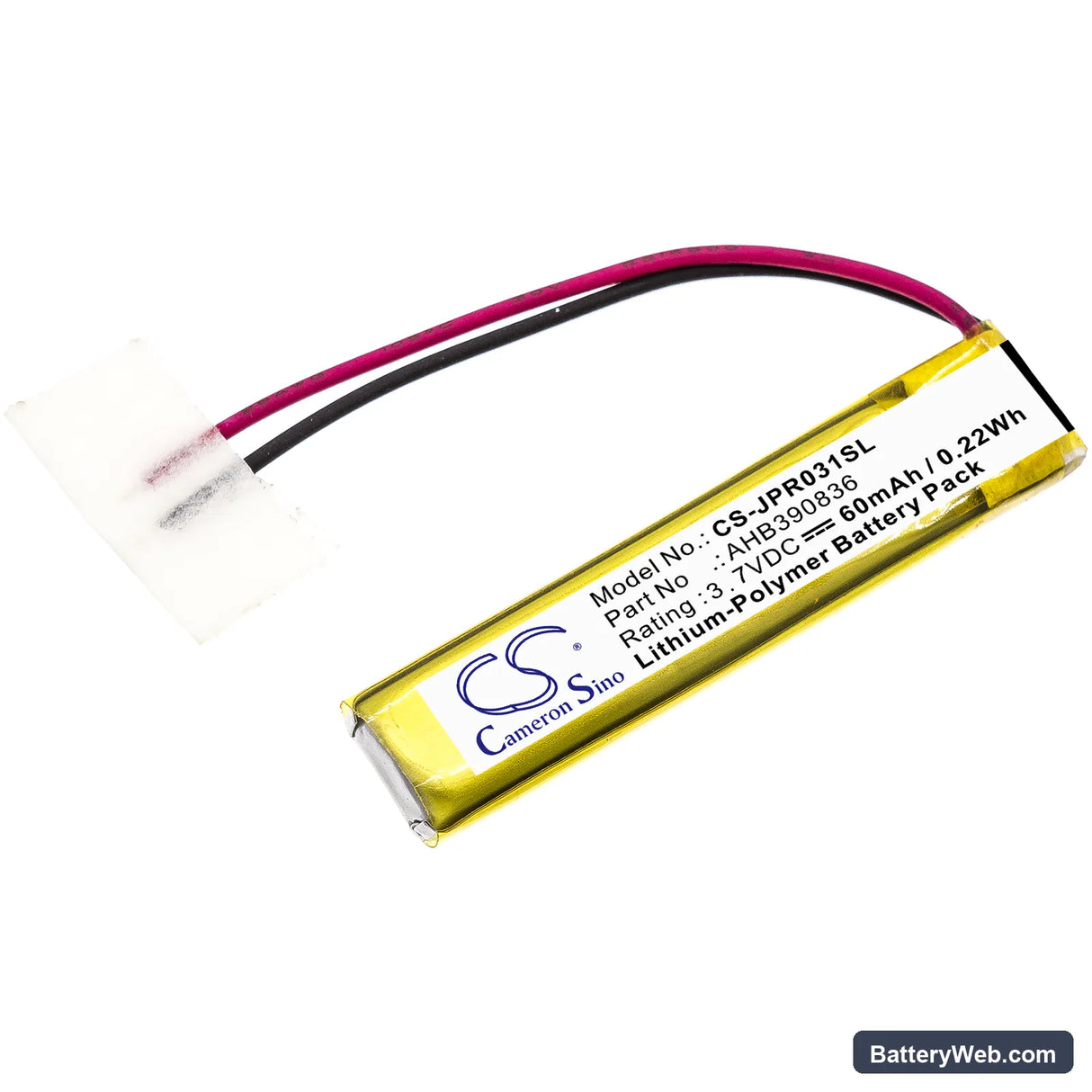 Jabra Sport Stereo Replacement Battery, 3.7V, 60mAh, Li-Polymer 1