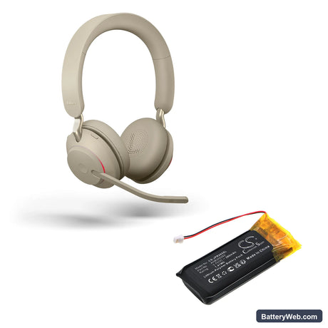Jabra Evolve2 65 Replacement Battery, 3.7V, 380mAh, Li-Polymer 6