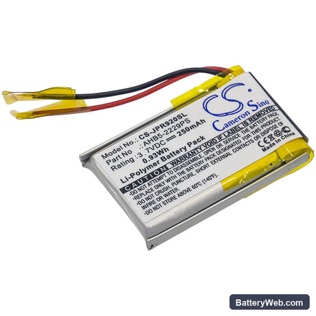 Jabra Pro 900 Replacement Battery, 3.7V, 250mAh, Li-Polymer 1