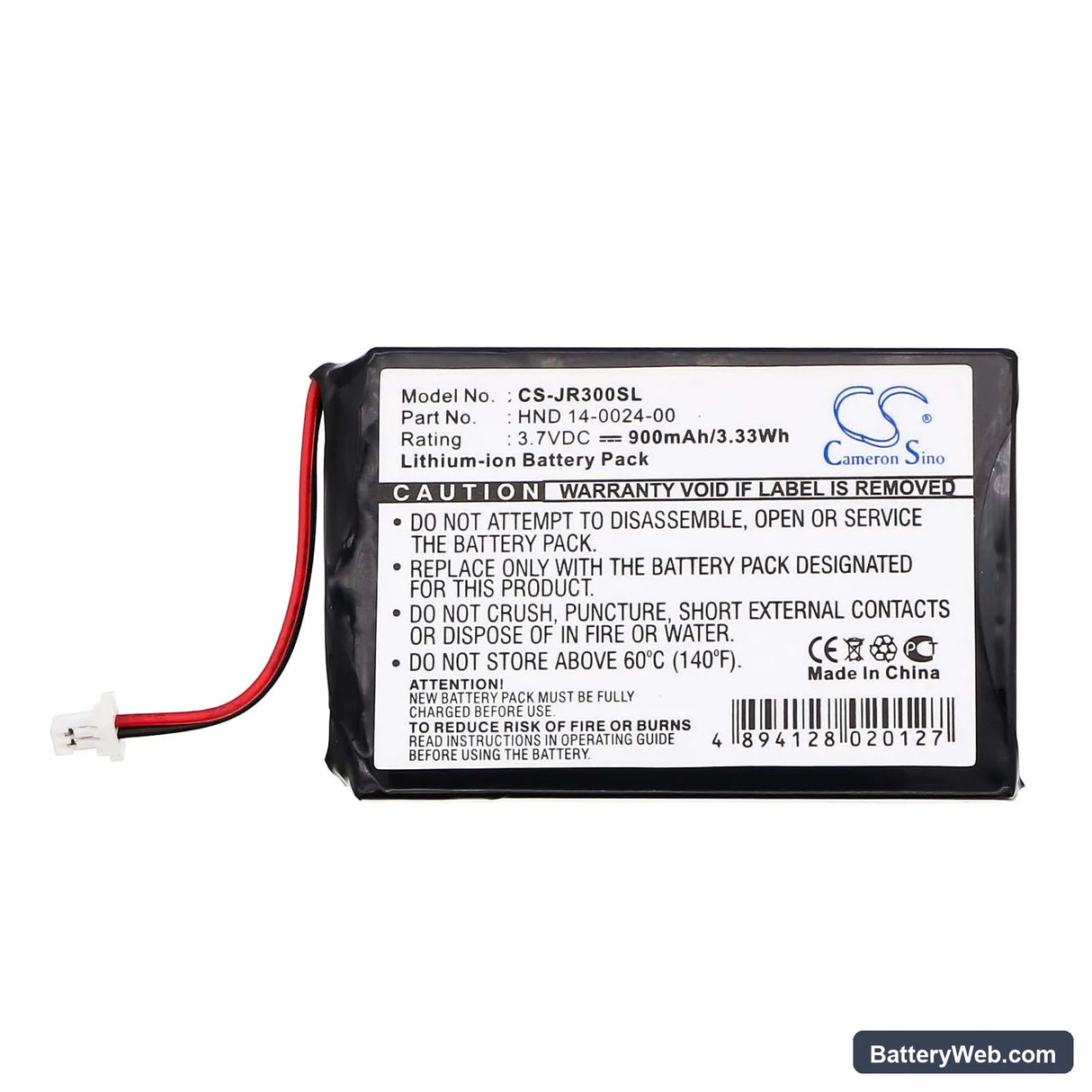 Palm Treo 270 Replacement Battery, 3.7V, 900mAh, Li-ion 3