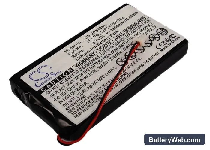 HP Jornada 520 Replacement Battery, 3.7V, 1800mAh, Li-ion 1
