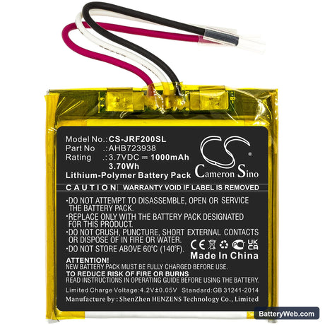 Jabra Solemate Replacement Battery, 3.7V, 1000mAh, Li-Polymer 3