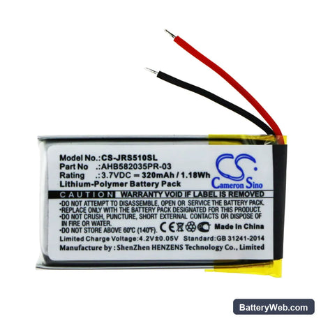 Jabra Speak 510 Replacement Battery, 3.7V, 320mAh, Li-Polymer 3