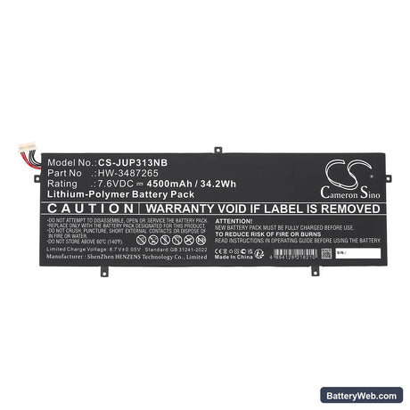 TrekStor Primebook C11 Replacement Battery, 7.6V, 4500mAh, Li-Polymer 3