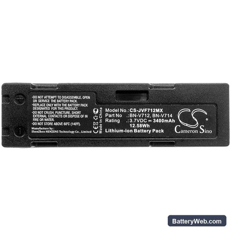 JVC GR-DV70E Replacement Battery, 3.7V, 3400mAh, Li-ion 3