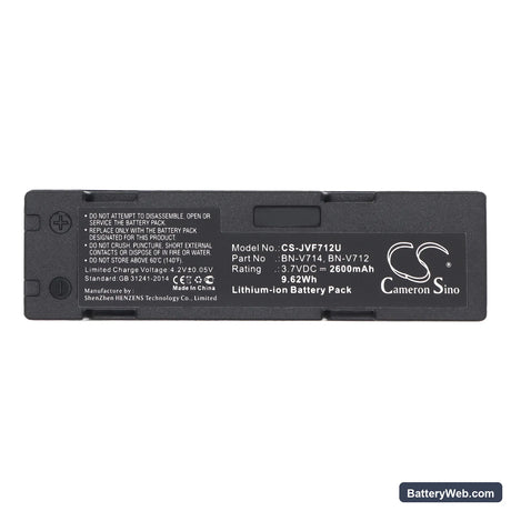 JVC GR-DV70E Replacement Battery, 3.7V, 2600mAh, Li-ion 5