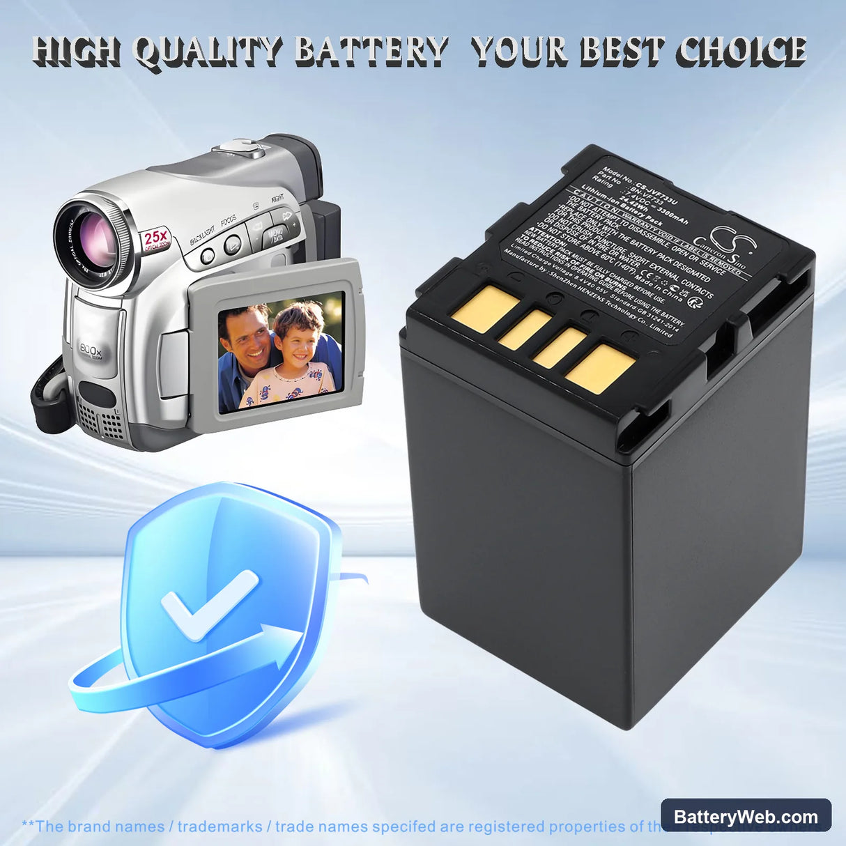 JVC GR-D240 Replacement Battery, 7.4V, 3300mAh, Li-ion 6