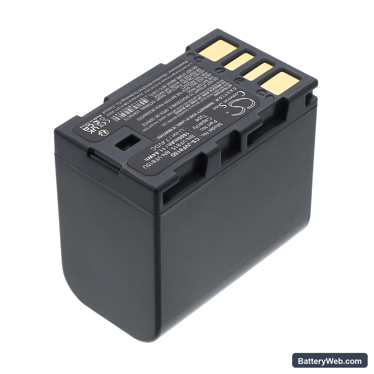 JVC GR-D796 Replacement Battery, 7.4V, 1600mAh, Li-ion 2
