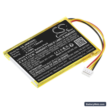 JBL Wind 2 Replacement Battery, 3.7V, 730mAh, Li-Polymer 1