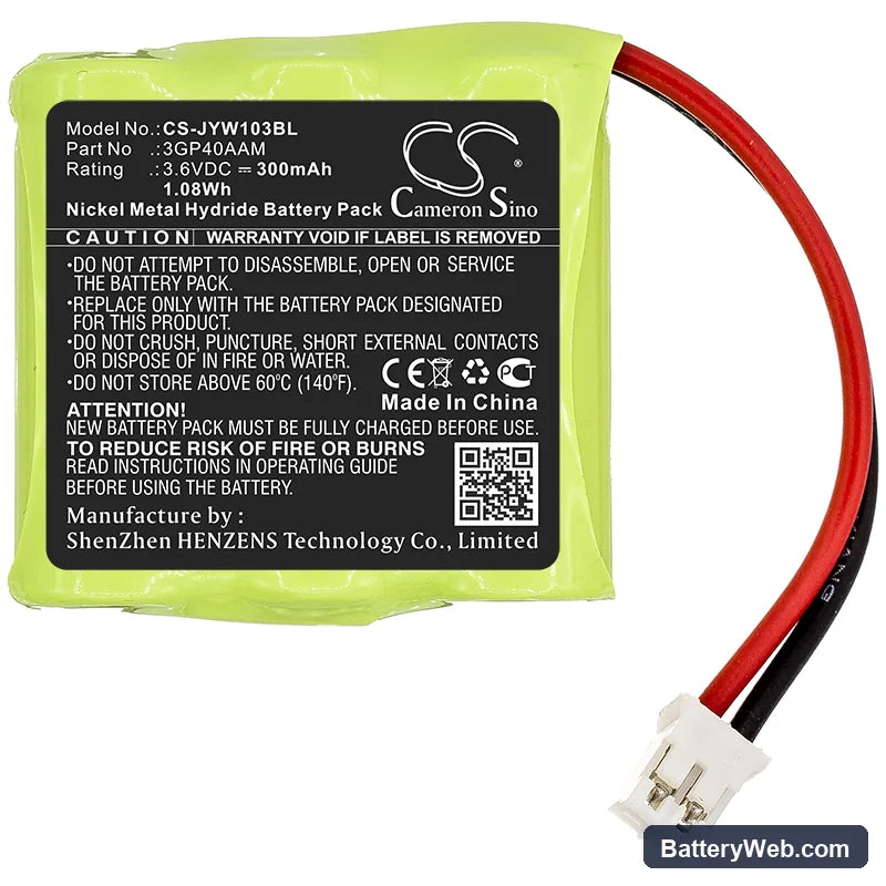 JAY Wilpa 1035 Replacement Battery, 3.6V, 300mAh, Ni-MH 3
