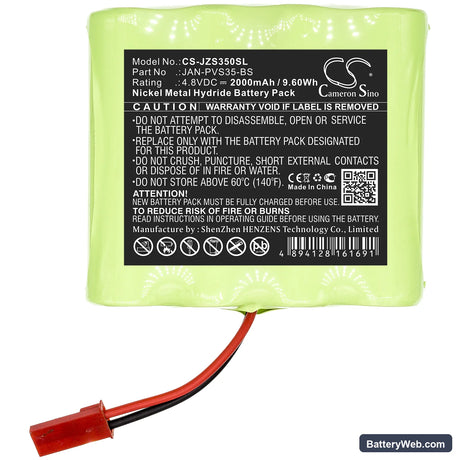 Jandy Zodiac S35 Remote Replacement Battery, 4.8V, 2000mAh, Ni-MH 3