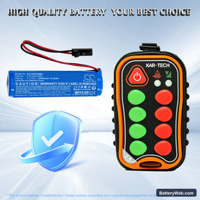KAR-TECH 010-038-2600 Replacement Battery, 3.7V, 2600mAh, Li-ion 1