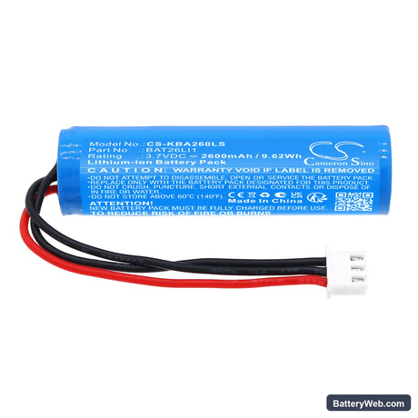 Kosnic BAT26LI1 Emergency Modules & Self Test Modules Replacement Battery, 3.7V, 2600mAh, Li-ion 3