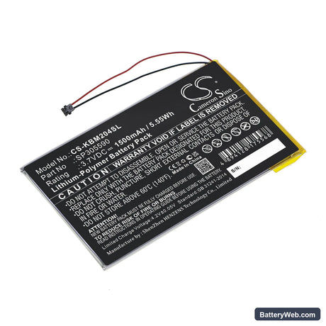 Kobo Aura HD Replacement Battery, 3.7V, 1500mAh, Li-Polymer 1