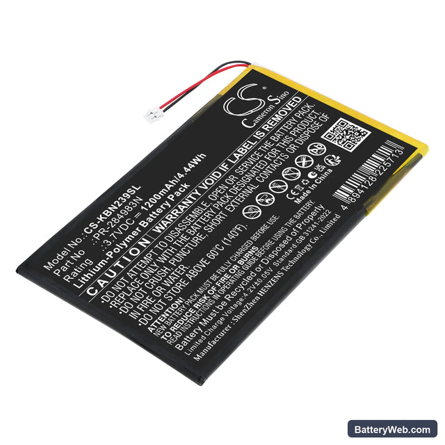 Kobo Clara HD N249 Replacement Battery, 3.7V, 1200mAh, Li-Polymer 1