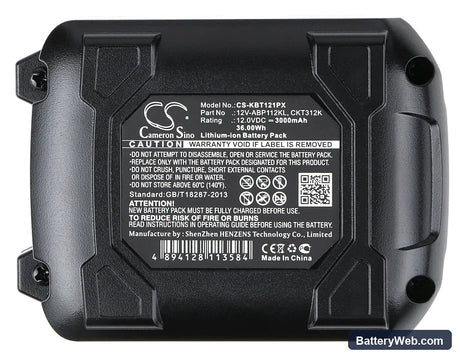 Kobalt CDT212KU Replacement Battery, 12V, 3000mAh, Li-ion 5